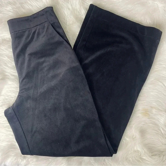 Bishop + Young Black Wide Leg Velvet Pants Size Small - Picture 6 of 6